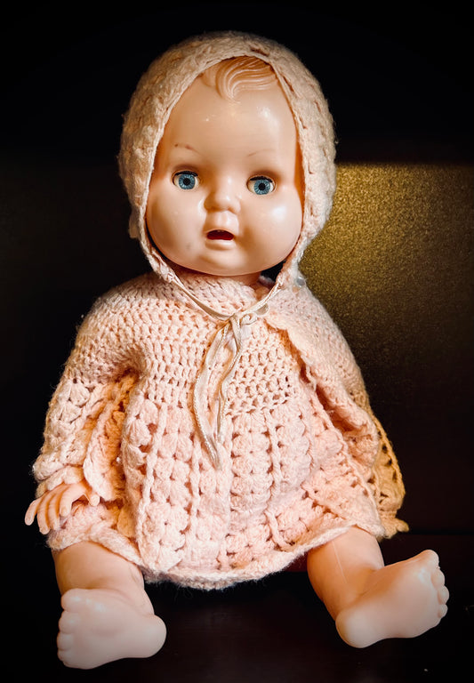 Baby Doll with Pink Crochet Outfit