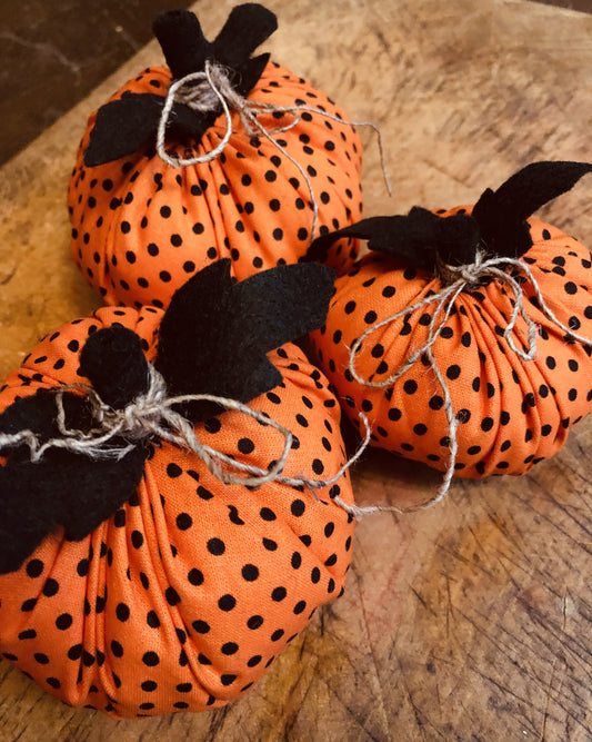 Plush Pumpkin - Orange & Black spots
