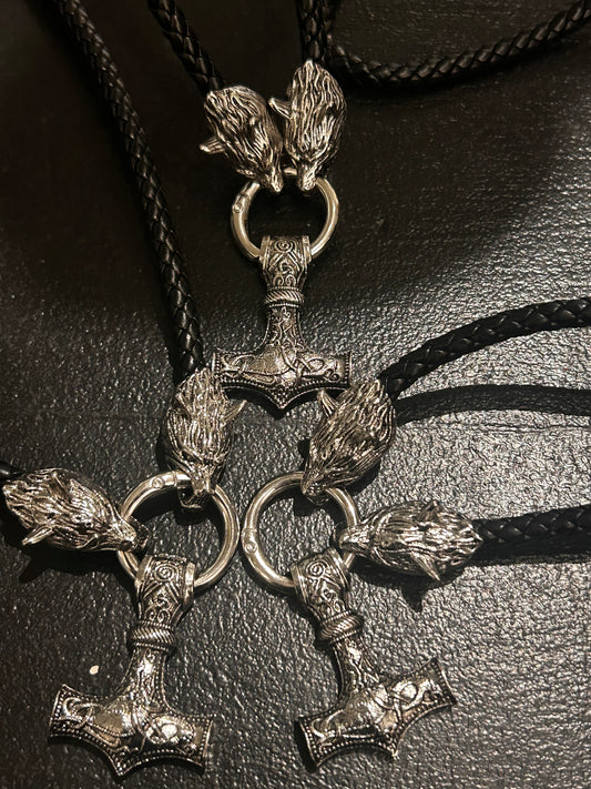 Thors Hammer/Fenrir - silver Necklace