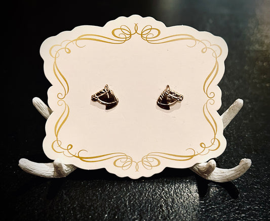 Horse Stud Earrings - Gold