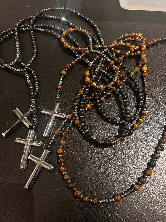 Crucifix with Beaded Necklace