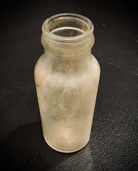 Large Red Residue-Stained Glass Bottle